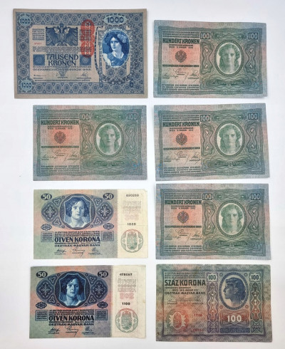 AUSTRIA. Zestaw banknotów – RÓŻNE - 8 szt