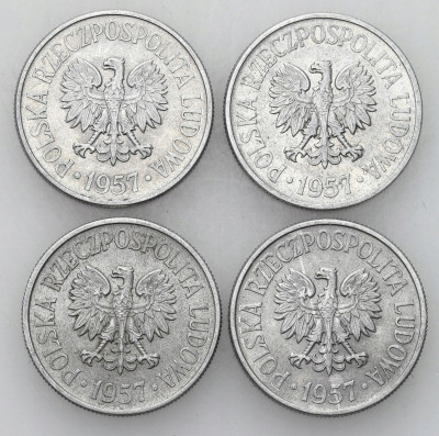 PRL. 50 groszy 1957 aluminium, 4 szt.