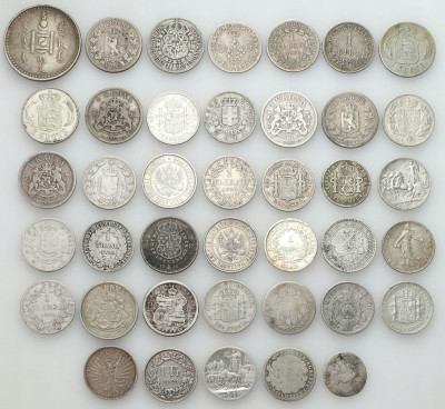 Świat. Duży zestaw monet srebrnych