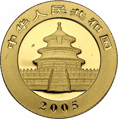 Chiny 20 Yuanów 2005 Panda 1/20 uncji ZŁOTO
