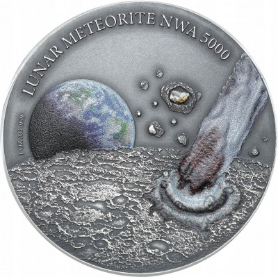 Niue 1 dolar 2015 Lunar meteoryt SREBRO