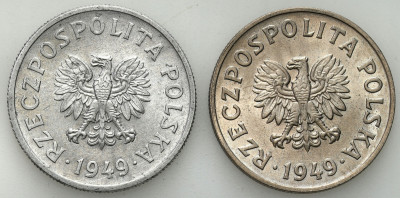 50 groszy aluminium i miedzionikiel 1949 2 szt