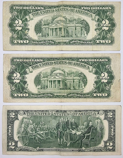 USA. 2 dolary 1953, 1963, 1976, zestaw 3 sztuk