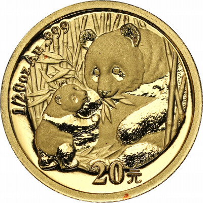 Chiny 20 Yuanów 2005 Panda 1/20 uncji ZŁOTO