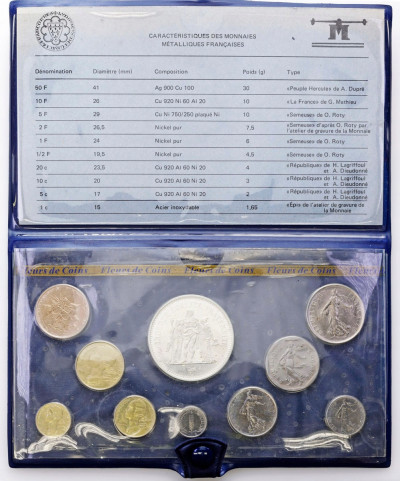 Francja zestaw rocznikowy 1979 seria Fleur de Coin