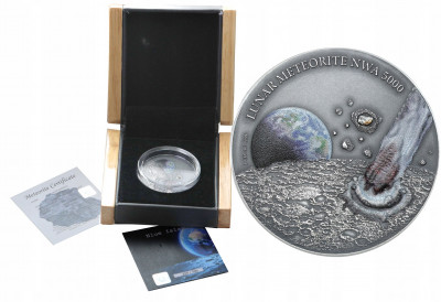 Niue 1 dolar 2015 Lunar meteoryt SREBRO