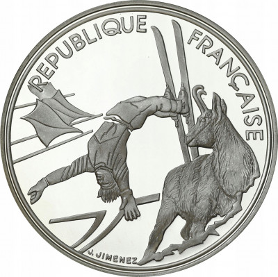 Francja, 100 franków 1990, Albertville 1992 SREBRO