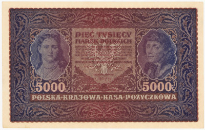 Banknot 5000 marek polskich 1919
