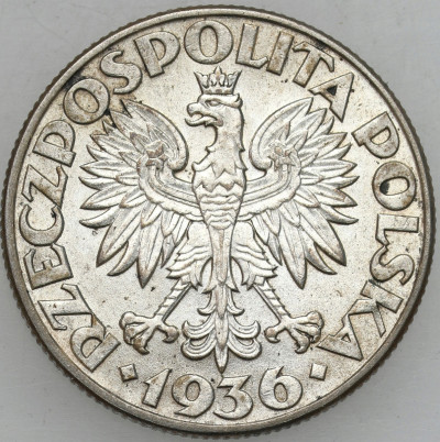 II RP 2 złote 1936 Żaglowiec - PIĘKNE