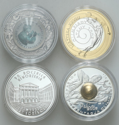 10 złotych RÓŻNE TYPY 2004-2009 - zestaw 4 szt.