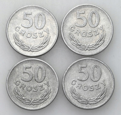 PRL. 50 groszy 1957 aluminium, 4 szt.