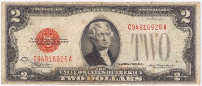 USA. 2 dolary 1953 - czerwona pieczęć