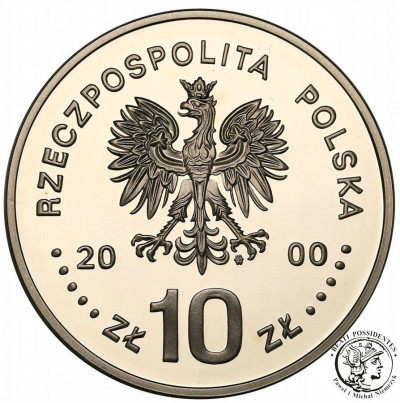 10 złotych 2000 Jan II Kazimierz popiersie
