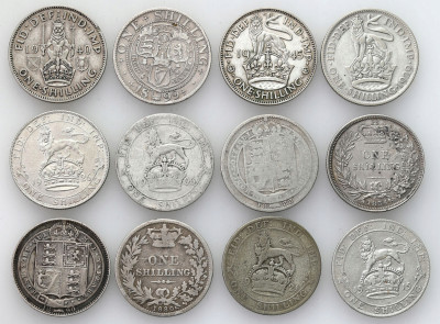 Wielka Brytania. Zestaw monet srebrnych - 12 monet