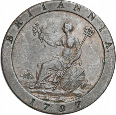 Jerzy III. 2 pensy 1797, Birmingham - ŁADNE