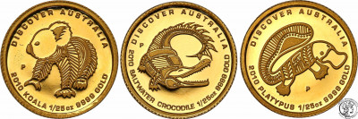 Discover Australia 5 dolarów 2009 zestaw ZŁOTO