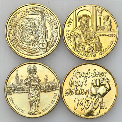 2 złote GN RÓŻNE 1999-2000 – 4 szt