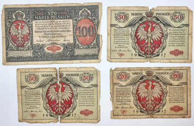 20, 50, 100 marek Jenerał + Generał 1916 – 4 szt