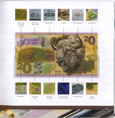 FOLDER do banknotu testowego PWPW Polskie Żubry