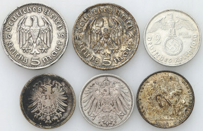 Niemcy III Rzesza 2 ,5 Marki Hindenburg +inne 6szt