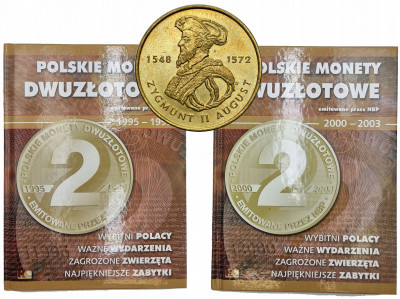 III RP 2 Klasery z monetami 2 złote GN 1995-1999