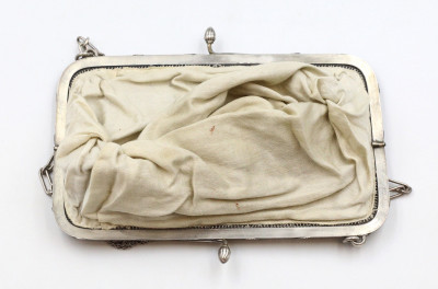 Francja XIX torebka balowa z oryg. wkładem SREBRO