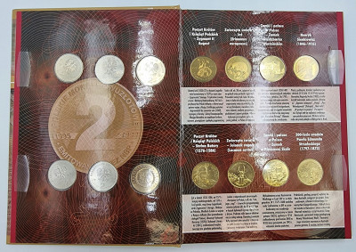 III RP 2 Klasery z monetami 2 złote GN 1995-1999