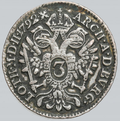 Austria. Franciszek II, 3 Krajcary 1792
