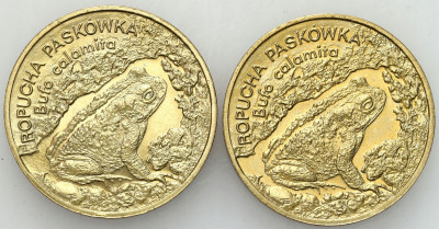 2 złote 1998 Ropucha Paskówka – zestaw 2 sztuk