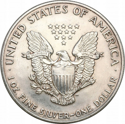 USA 1 dolar 1990 Liberty SREBRO - uncja