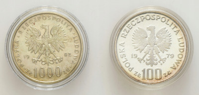 100 złotych 1979 i 1.000 złotych 1982