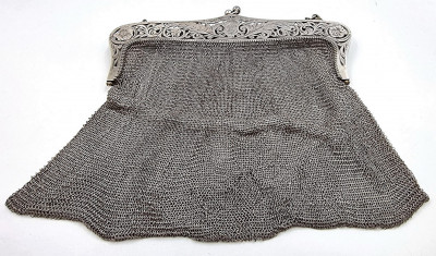 Francja XIX w. piękna torebka balowa SREBRO
