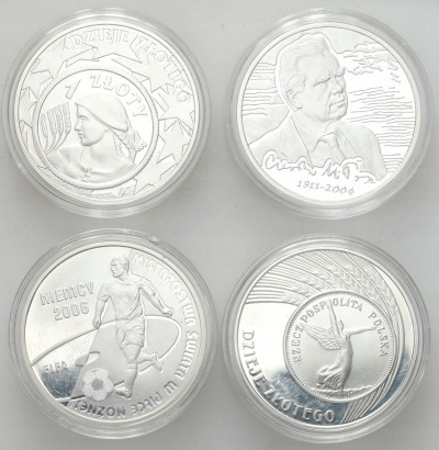 10 złotych 2004-2011 zestaw 4 szt. SREBRO