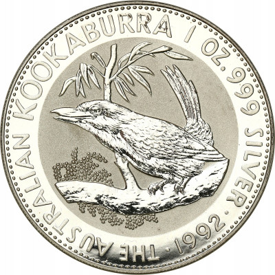 Australia 1 dolar 1992 Kookaburra SREBRO uncja
