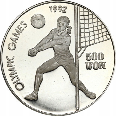 Korea Północna 500 Won 1991 Olimpiada '92 SREBRO