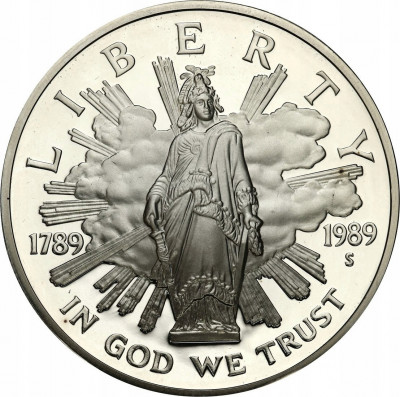 USA 1 dolar 1989 Kongres SREBRO