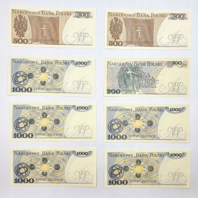 200 - 1.000 złotych 1892-1986, 8 szt.