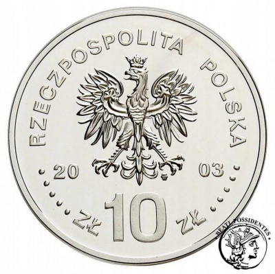 III RP 10 złotych 2003 Leszczyński popiersie