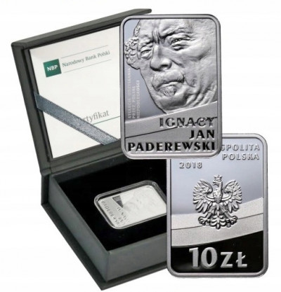 10 złotych 2018 Paderewski - niepodległość