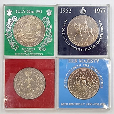 Wielka Brytania, zestaw 4 medali kolekcjonerskich