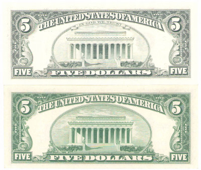 USA. 5 dolarów 1953 i 5 dolarów 1988