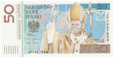 Banknot 50 złotych 2006 Papież Jan Paweł II