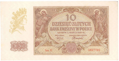 10 złotych 1940 seria E