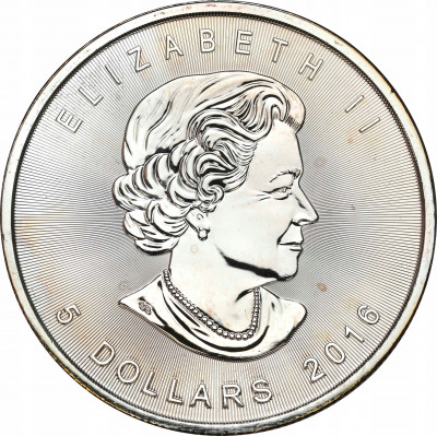 Kanada 5 dolarów 2016 liść klonowy SREBRO uncja
