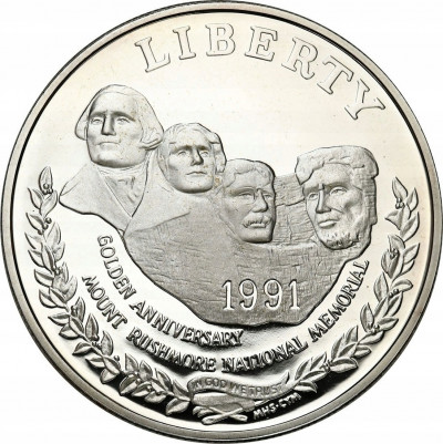 USA 1 dolar 1991 Góra Rushmore SREBRO