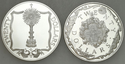 Wyspy Dziewicze. 20 dolarów 1985, 2 szt.