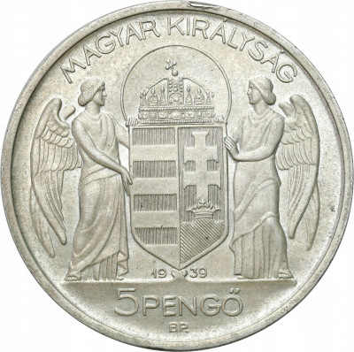 Węgry 5 Pengo 1939 Horthy - Piękny