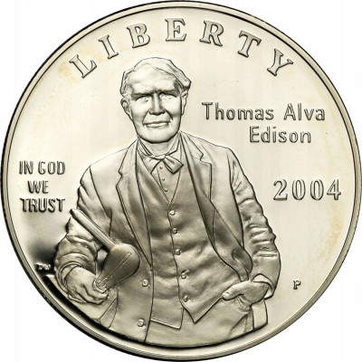 USA 1 dolar 2004 P Thomas Edison SREBRO