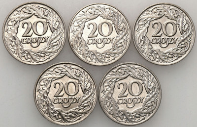 II RP. 20 groszy 1923 - zestaw 5 szt