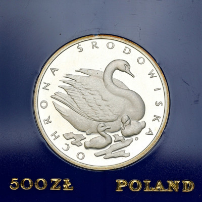 PRL 500 złotych 1984 Łabędź Ochrona Środowiska